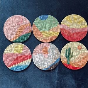 Colorful Beaded Coasters Set